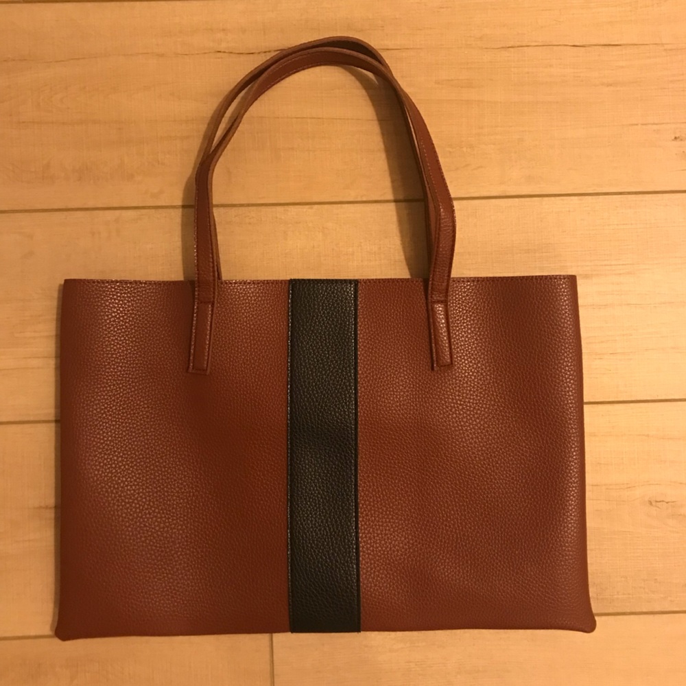 Brand New Vince Camuto Pebbled Leather Slim Tote